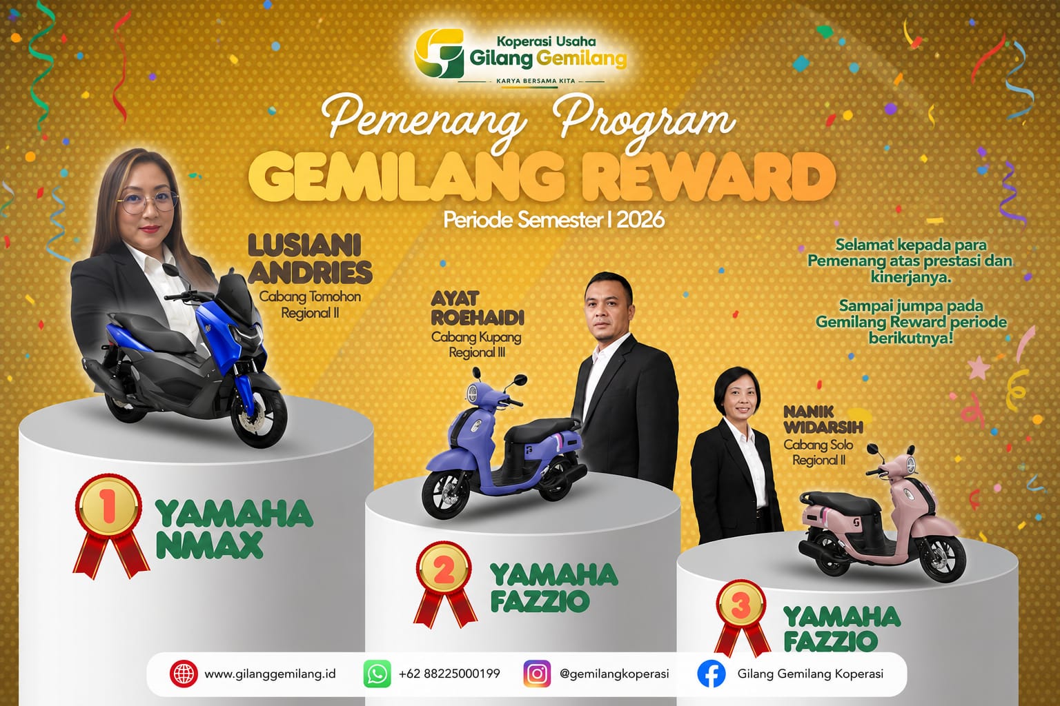Selamat Kepada Para Pemenang Gemilang Reward Periode 1 Tahun 2026